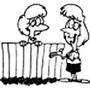 Clip Art, Talking over Fence